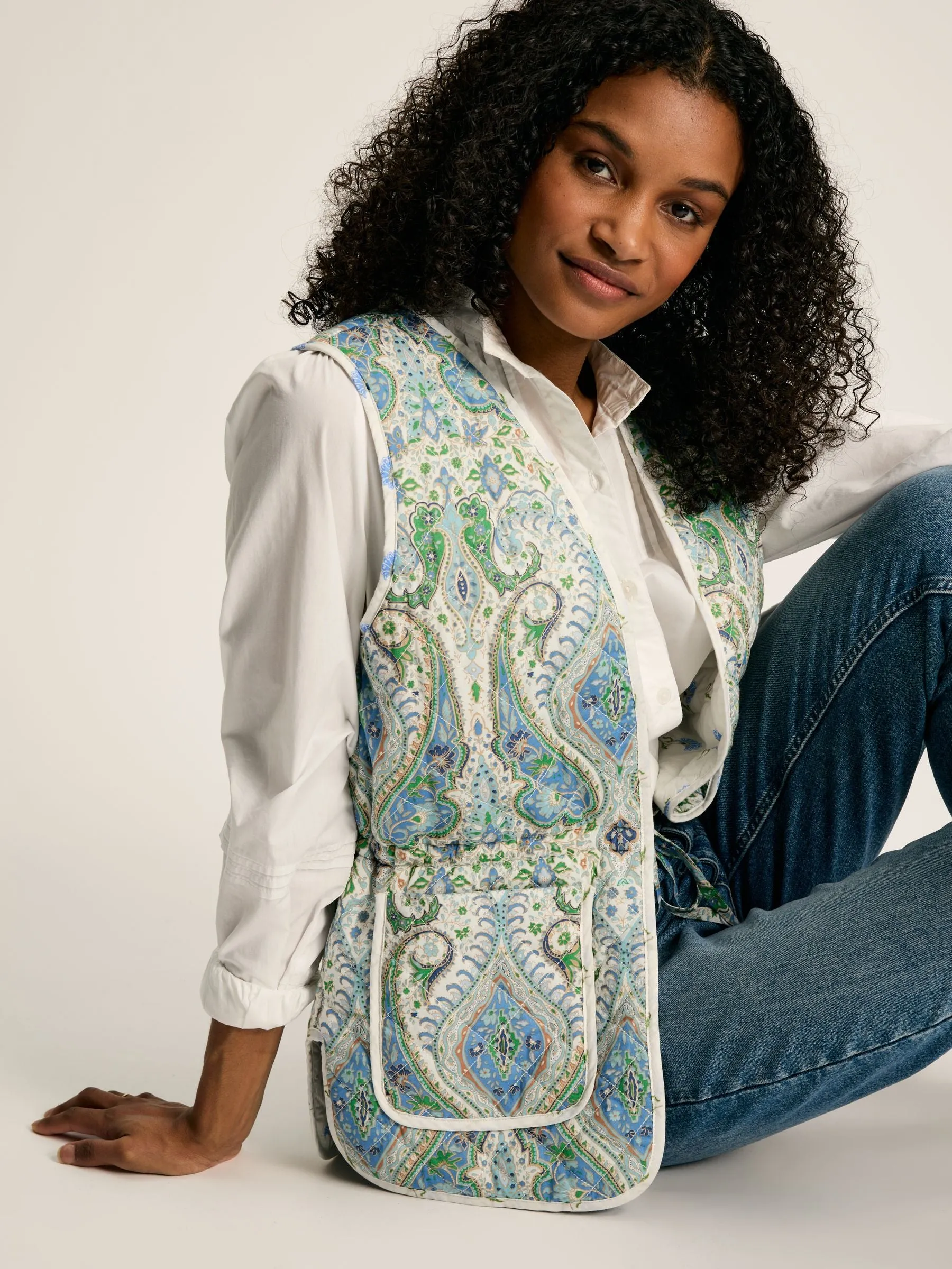 Hatfield Paisley Cotton Quilted Gilet