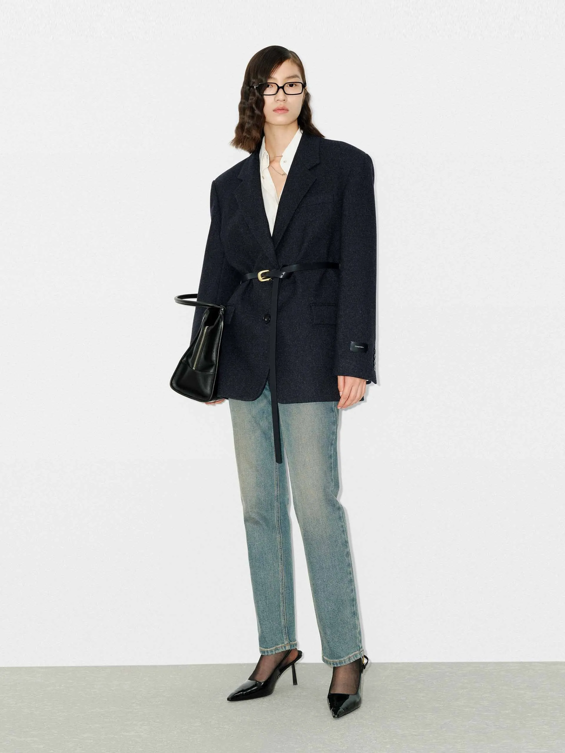 Include Belted Merino Wool Coat