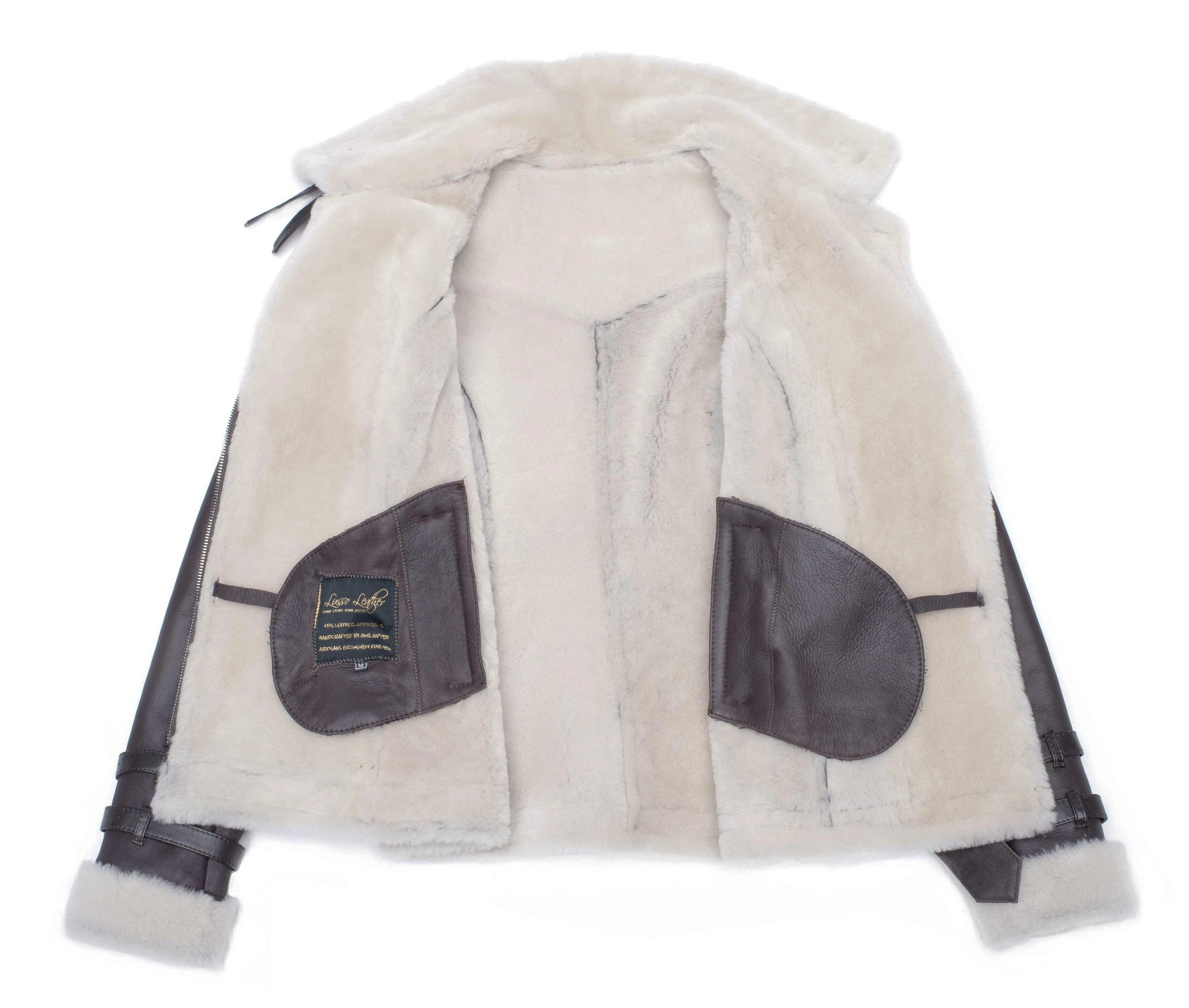 Jayne's Brown Biker Sheepskin Shearling Jacket