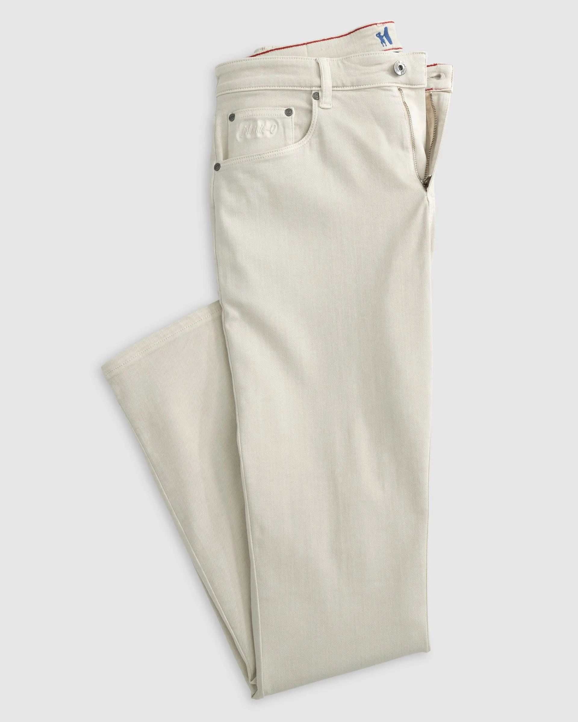 Johnnie-O Newport 5-Pocket Cotton Pant In Stone