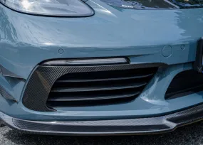 Karbel Carbon Dry Carbon Fiber Front Bumper Upper Valences for Porsche 718 Cayman & Boxster