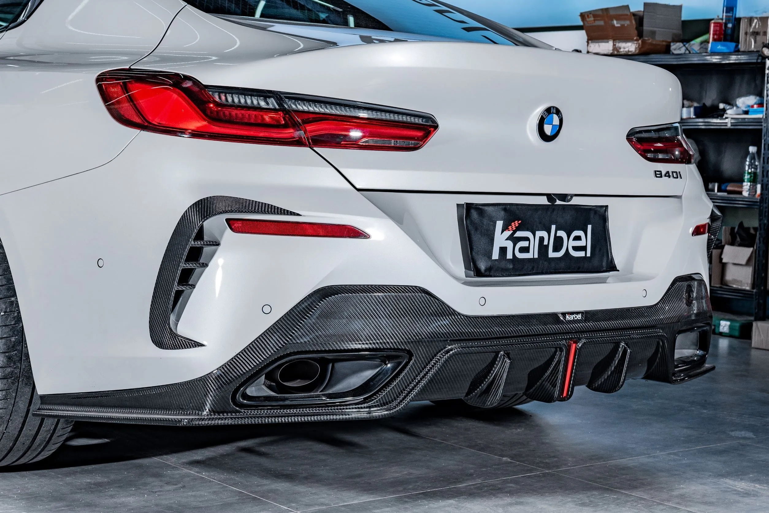 Karbel Carbon Dry Carbon Fiber Rear Bumper Frames For BMW 8 Series G16 840i 850i Gran Coupe 4 Door Sedan