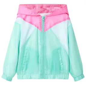 Kids' Hooded Jacket with Zip - Multicolour Patchwork - Size 128 (7-8 Years) - Durable, Water-Resistant & Comfortable