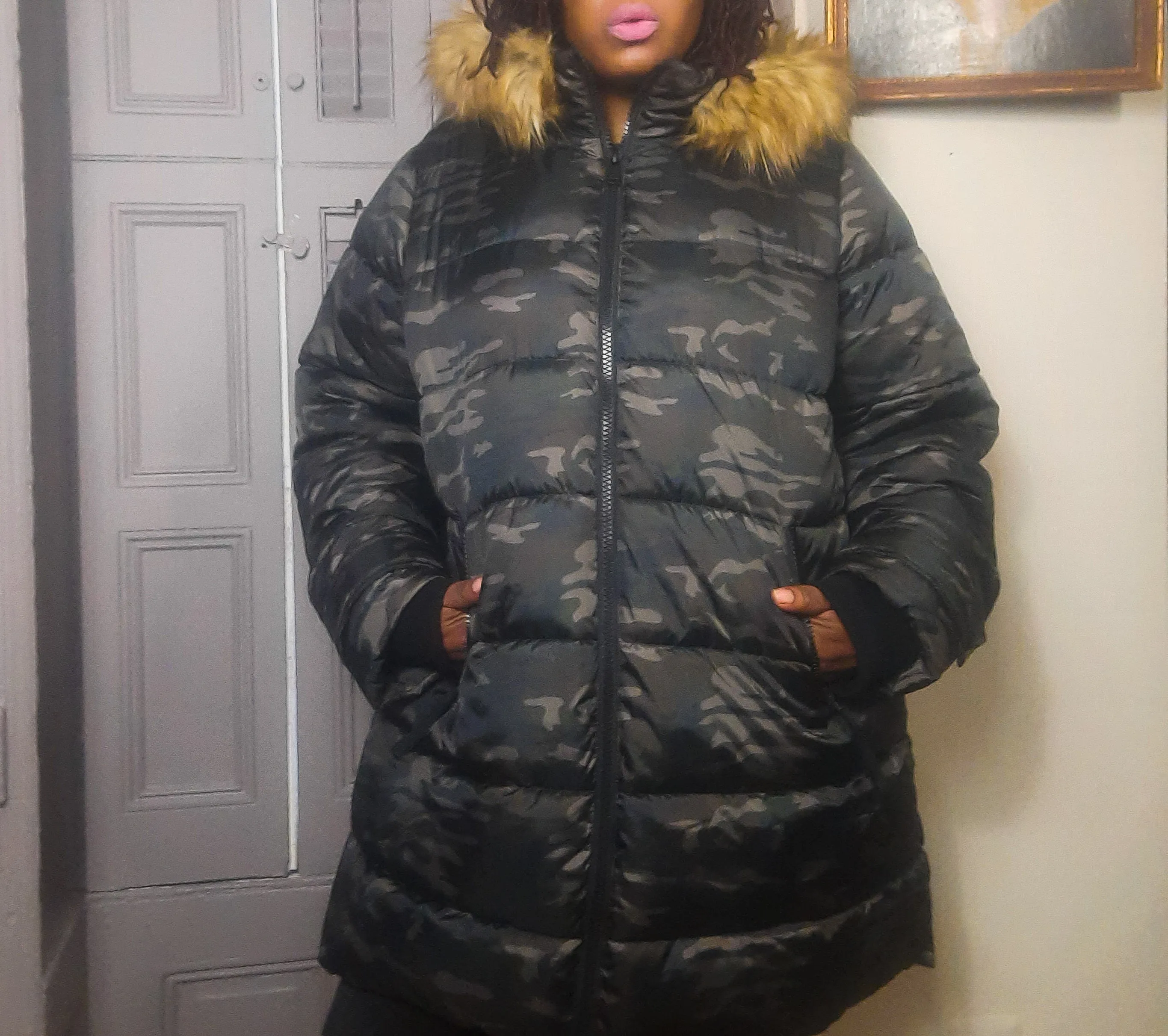 Lane Bryant Camo Puffer Coat With Hood Size 18/20