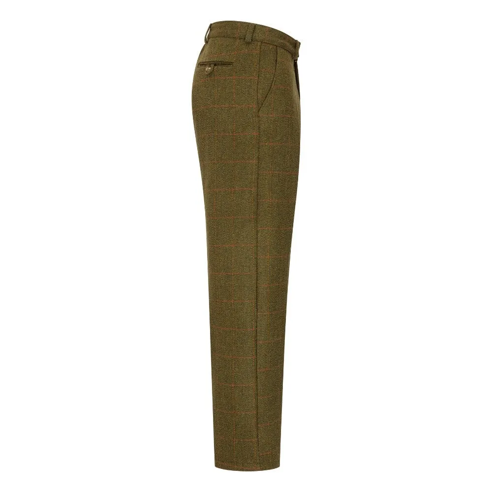 Leighton Men’s Derby Tweed Suit Trousers, mørk grøn