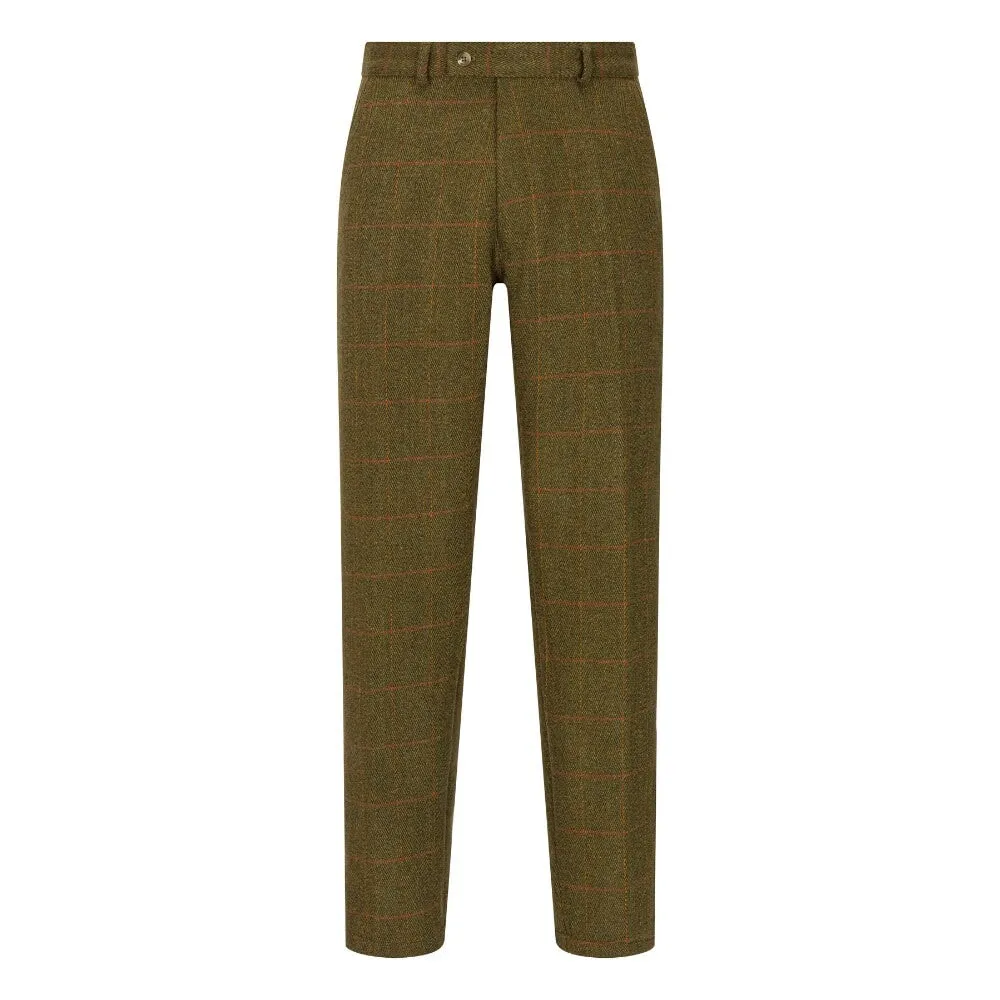 Leighton Men’s Derby Tweed Suit Trousers, mørk grøn