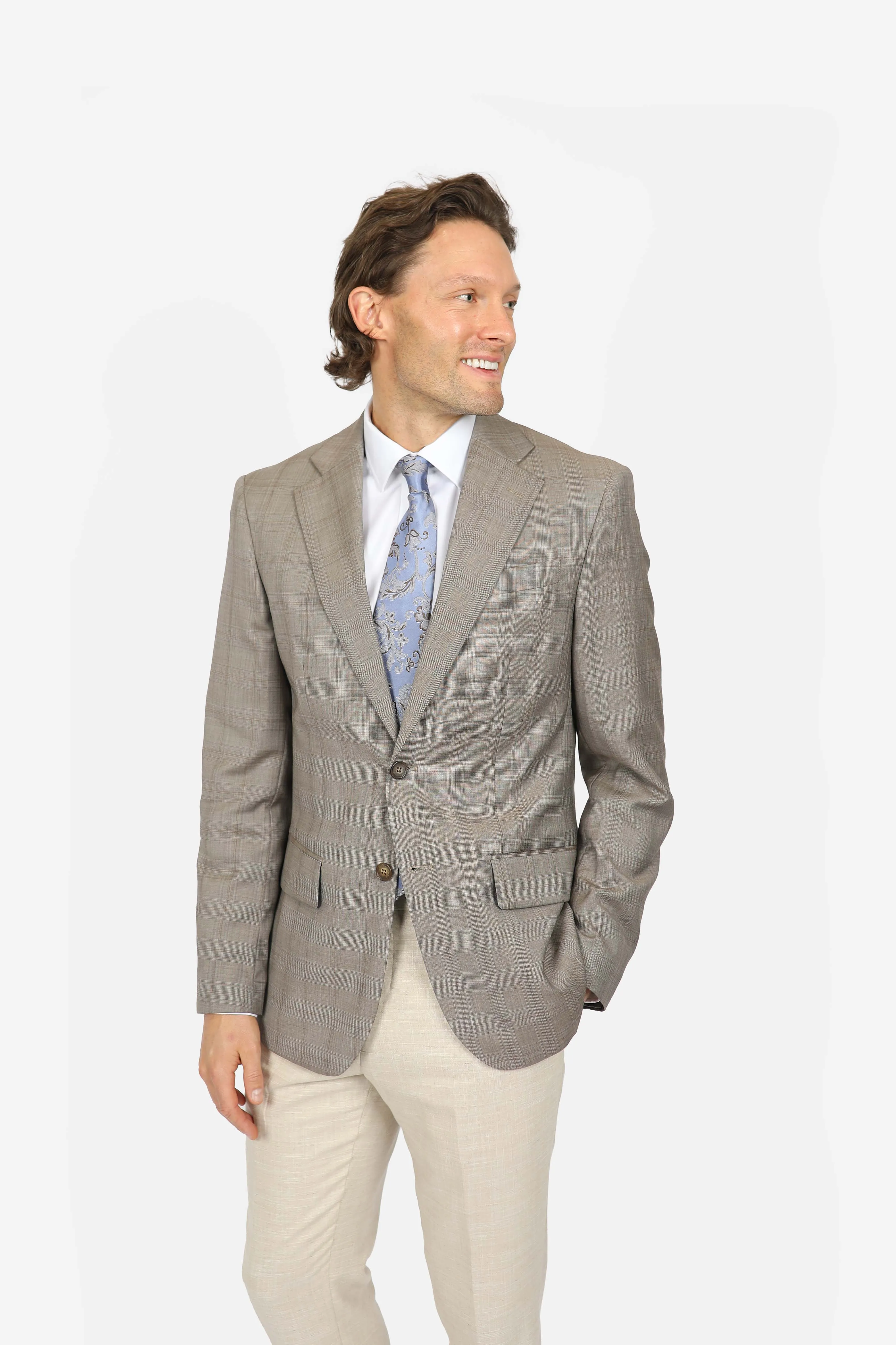 Light Brown Brinsley Pow Check Sports Jacket