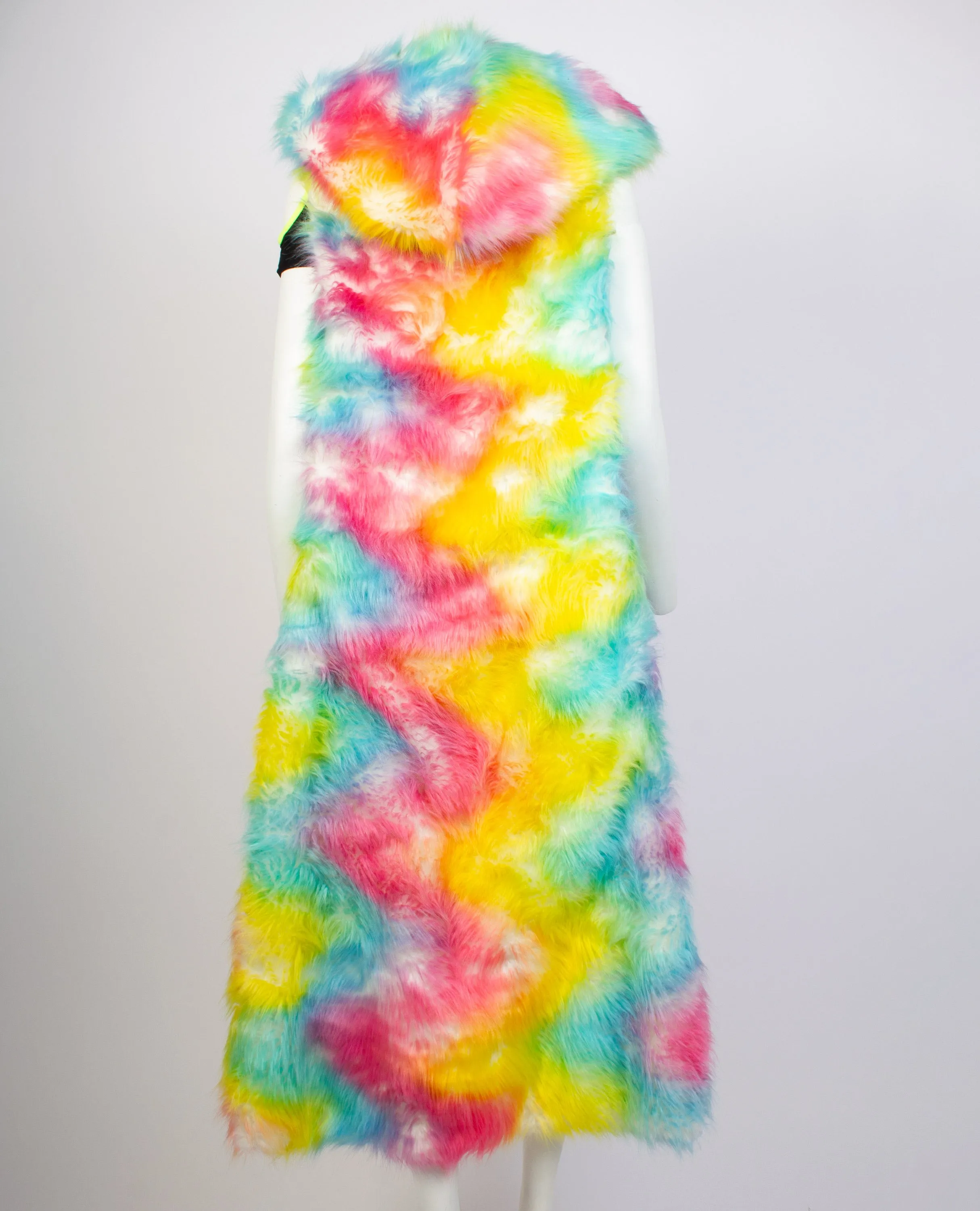 LIGHT UP FUR GILET LONG