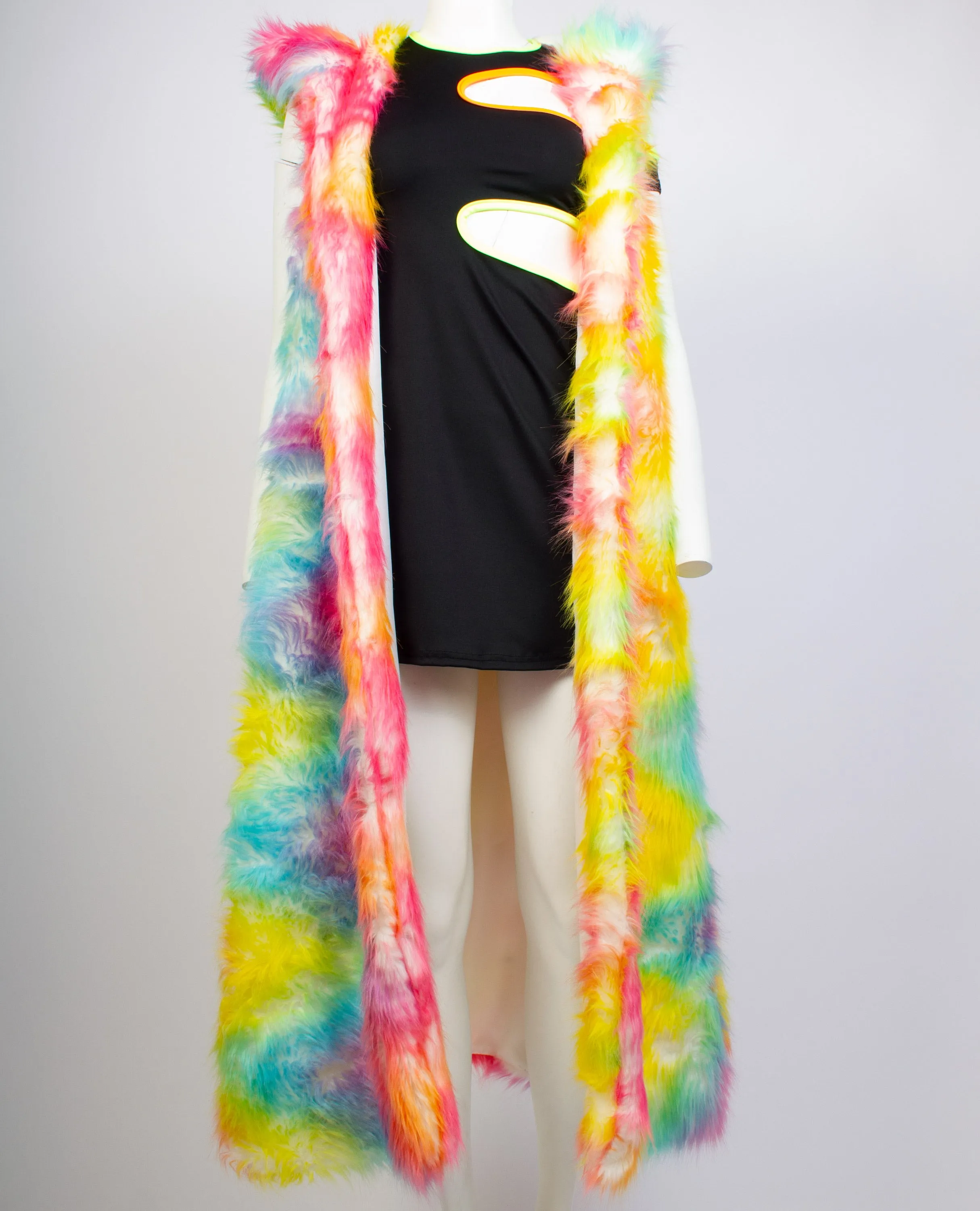 LIGHT UP FUR GILET LONG