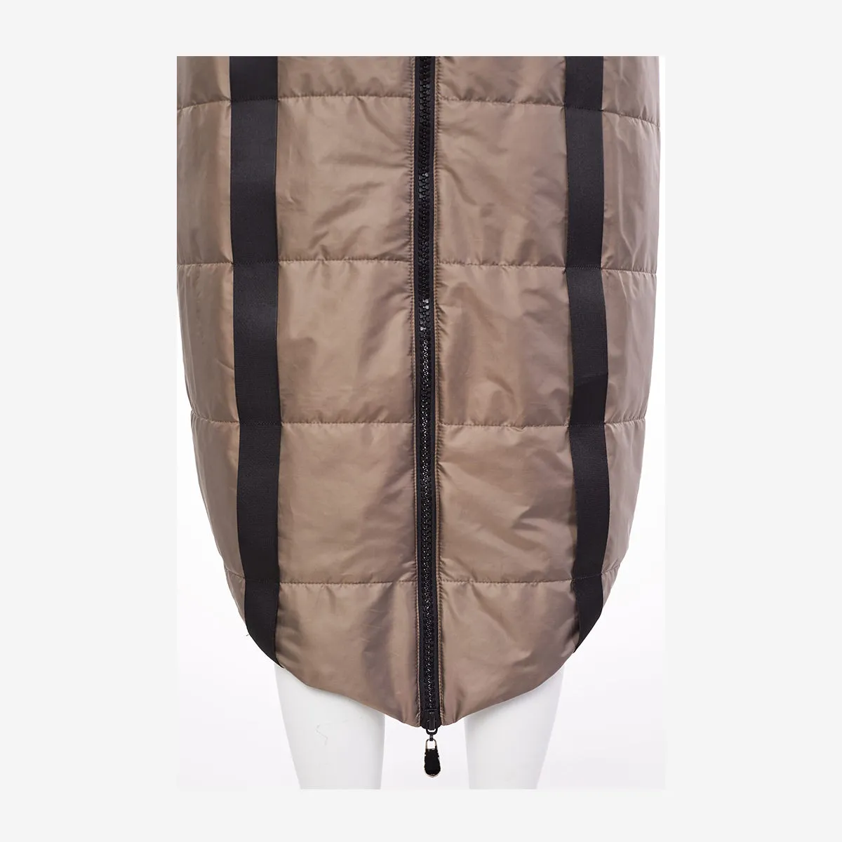 LONG QUILTED GILET WITH CONTRAST BAND