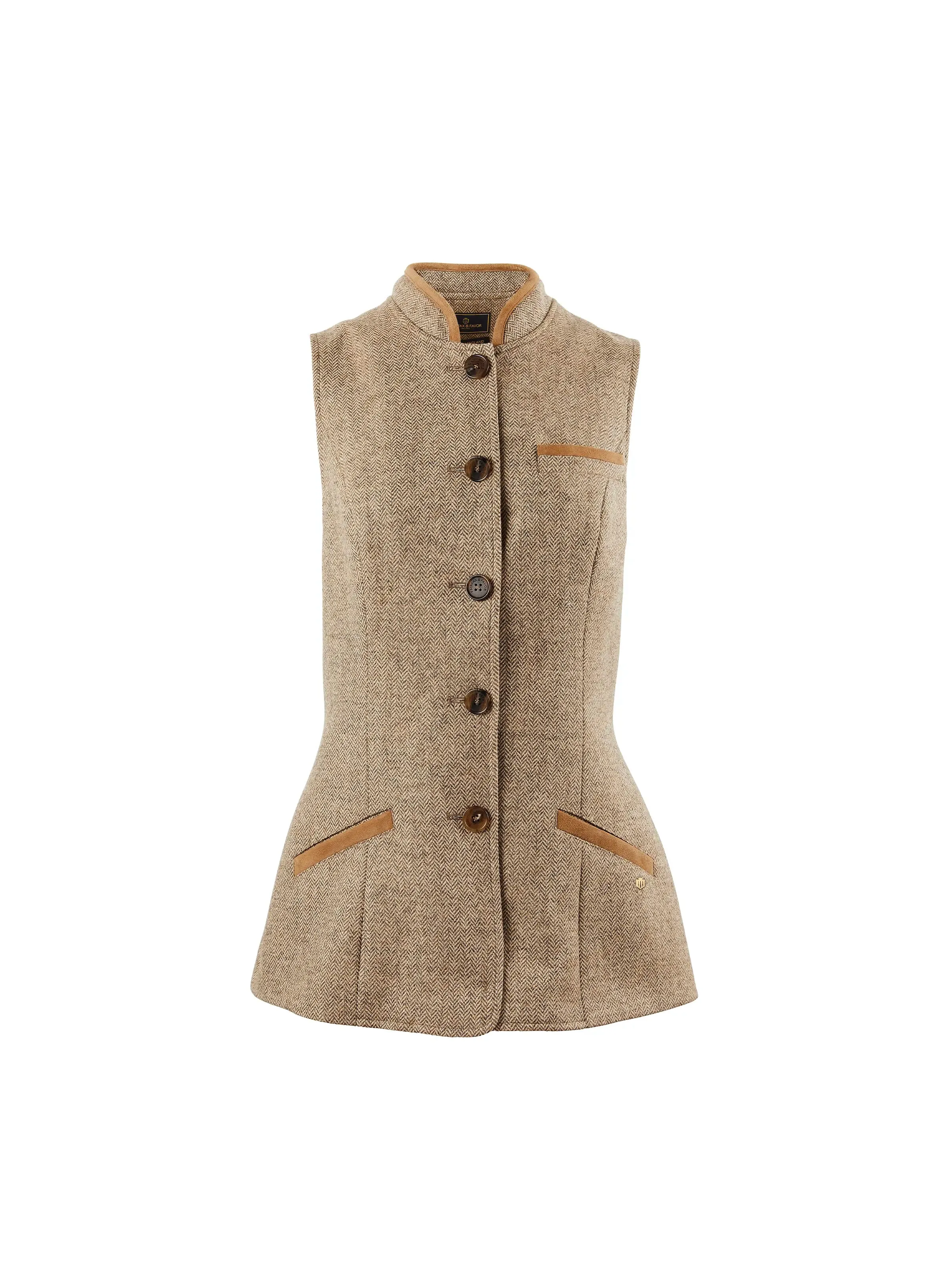 Madeline Gilet - Taupe Herringbone