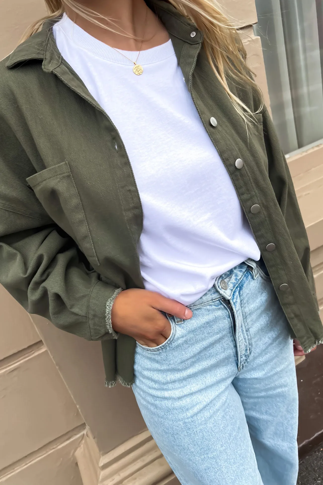 Maverick Denim Shacket Khaki