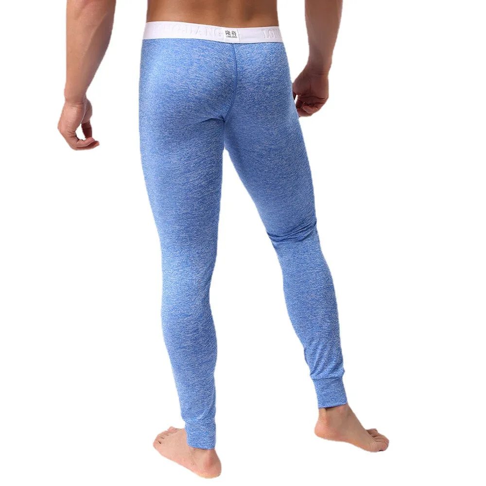 Men Thermal Tights Elastic U Convex Pouch Sleepwear Fitness Long Johns