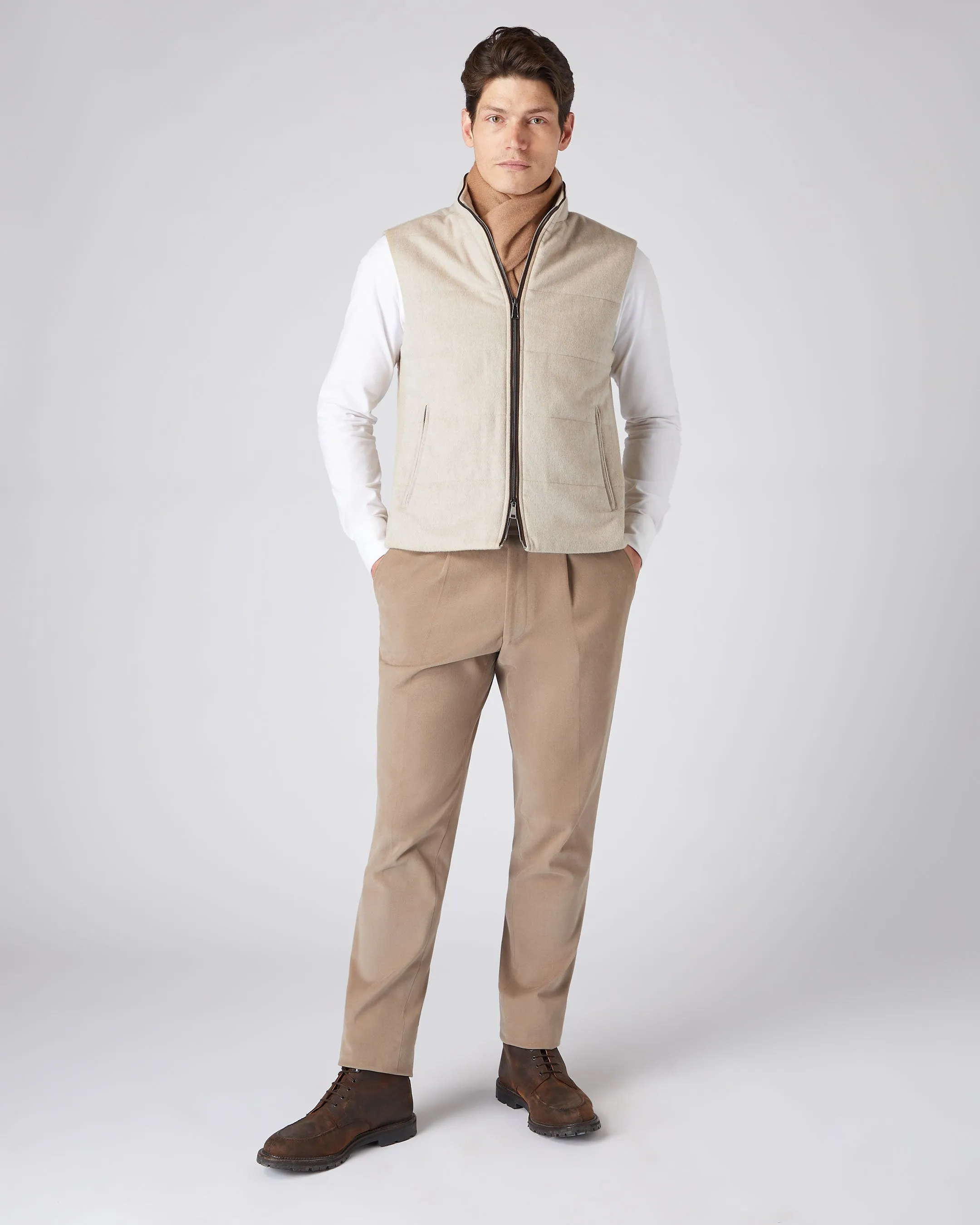 Men's Belgravia Cashmere Gilet Oatmeal Brown