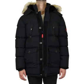 Mens Heavyweight Hooded Long Classic Parka Jacket Coat