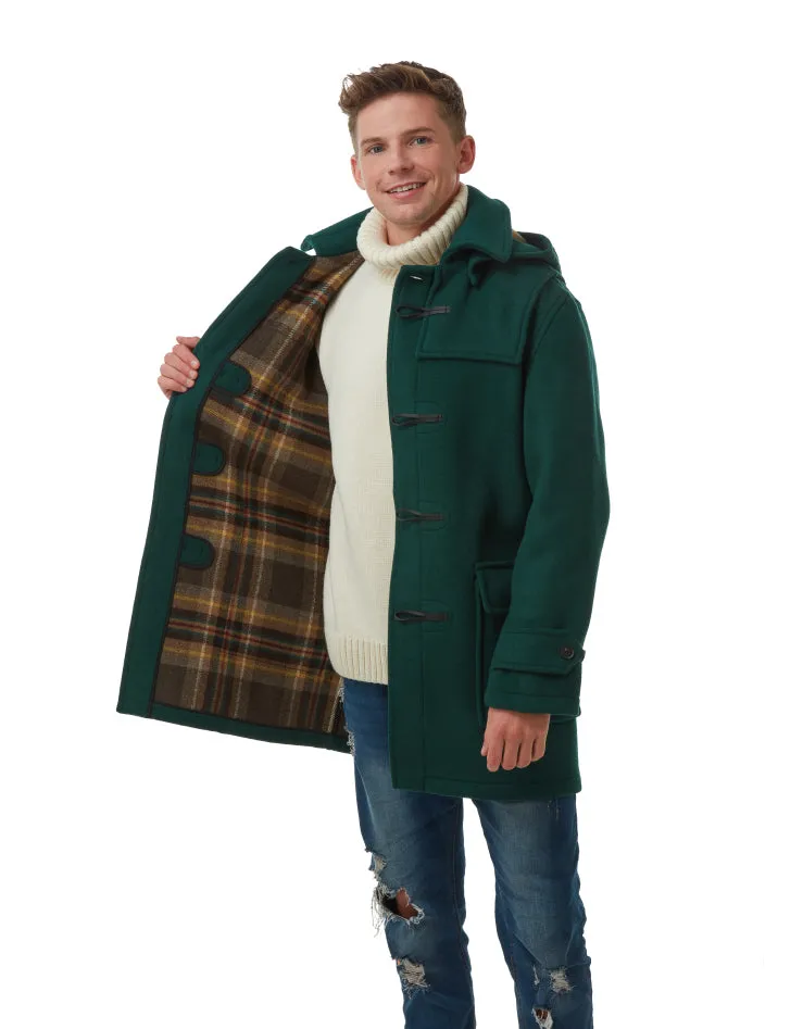 Men's London Classic Fit Duffle Coat - British Racing Green