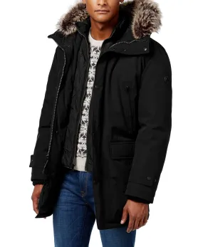 Michael Kors Men's Heavyweight Hooded Snorkel Parka Coat with Bib