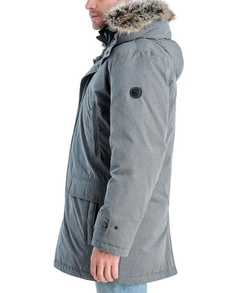 Michael Kors Men's Heavyweight Hooded Snorkel Parka Coat with Bib