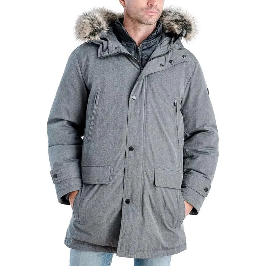 Michael Kors Men's Heavyweight Hooded Snorkel Parka Coat