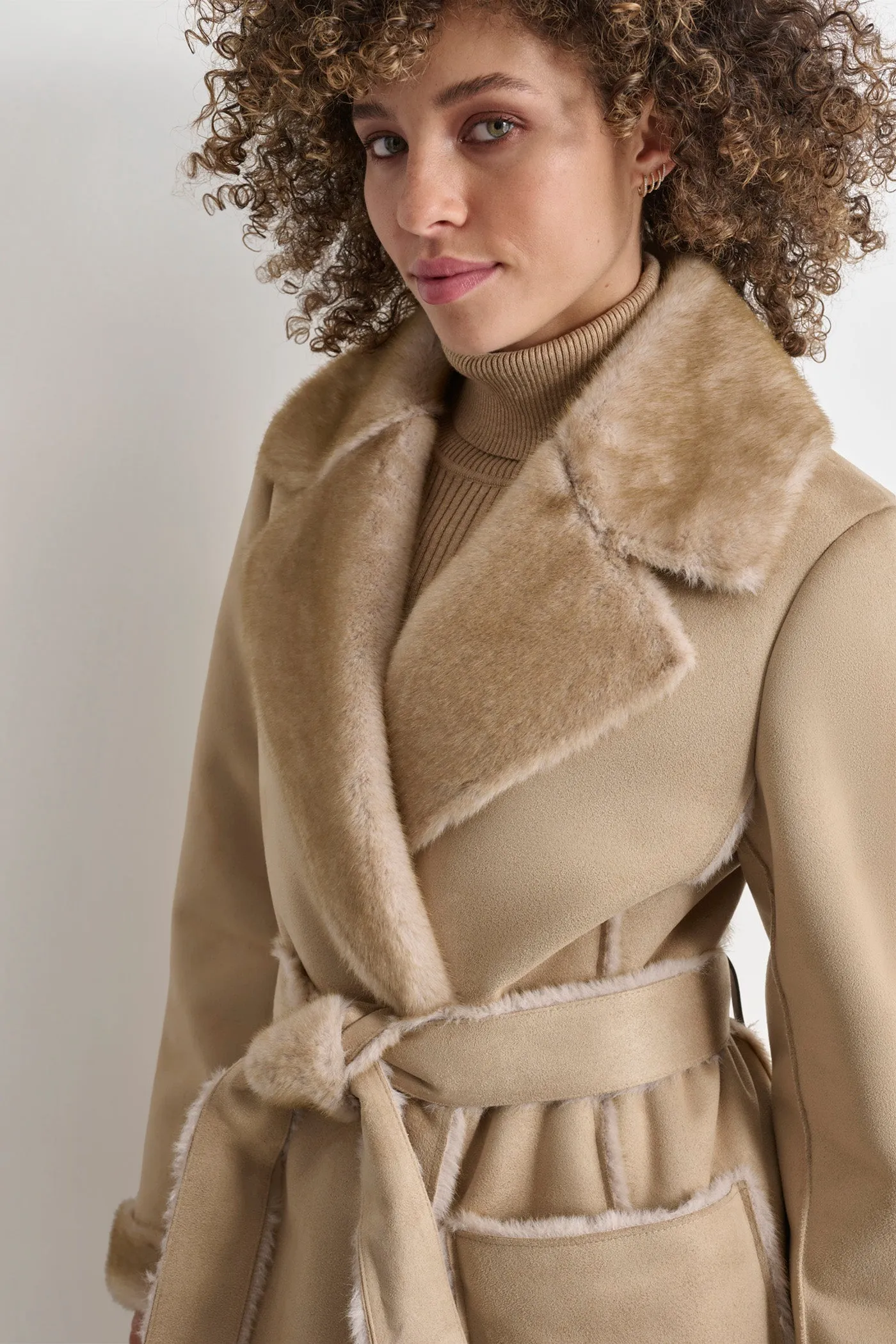 MINK BONDED SUEDE COAT