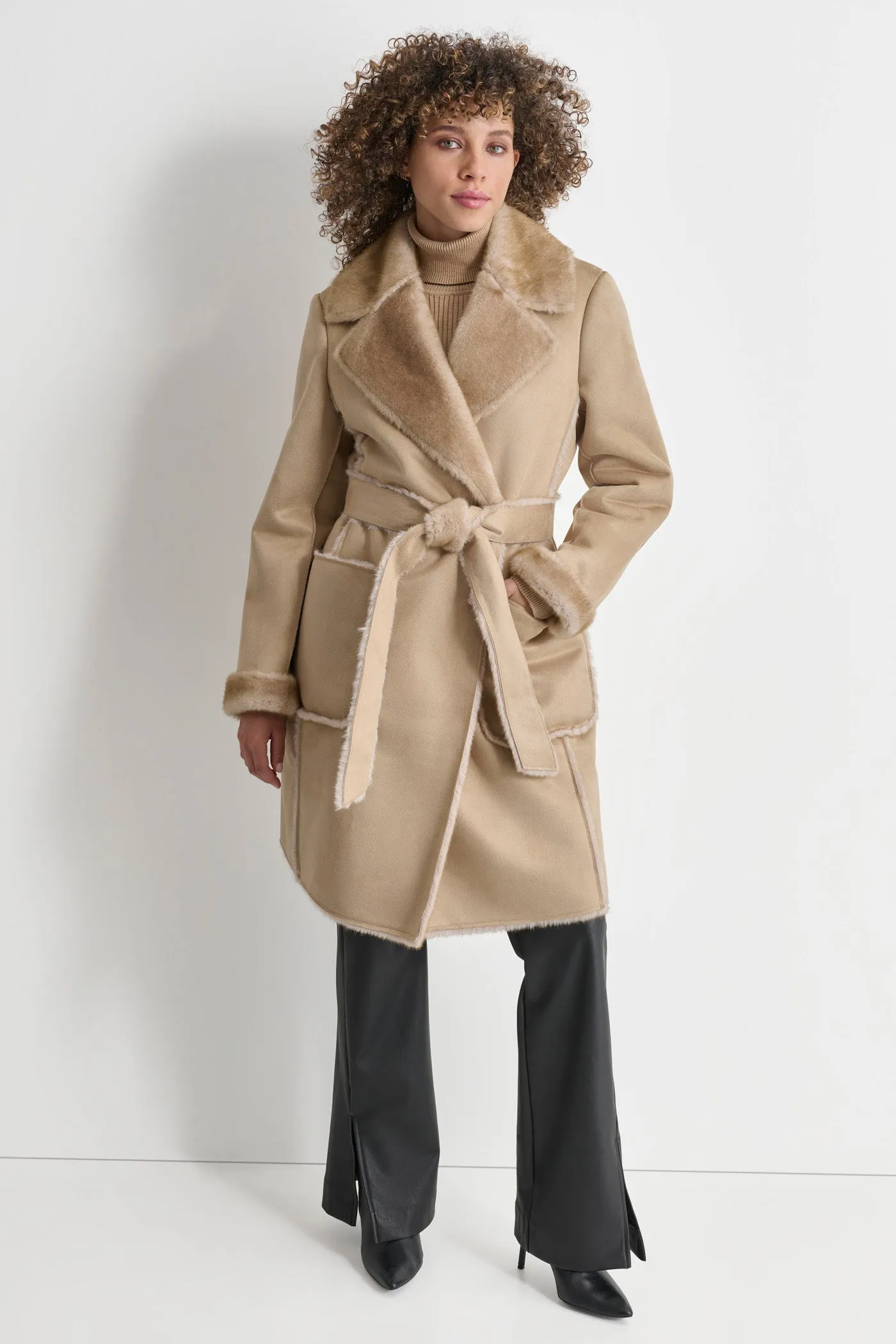 MINK BONDED SUEDE COAT