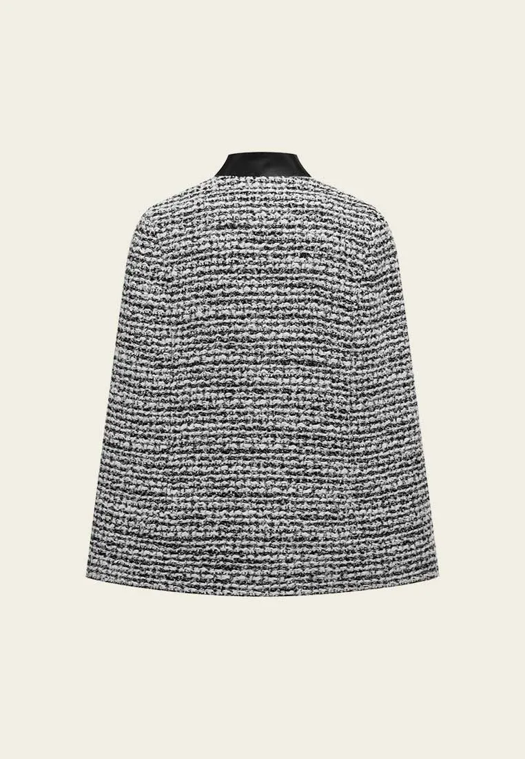 Mixed Grey Wool Cape Coat