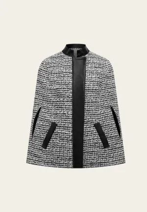 Mixed Grey Wool Cape Coat