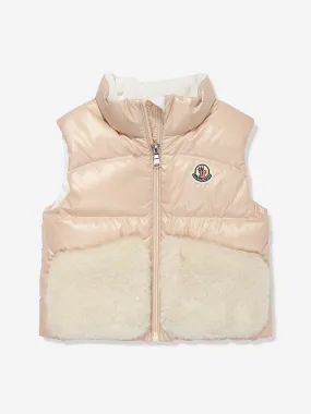 Moncler Enfant Baby Girls Down Padded Vive Gilet in Beige