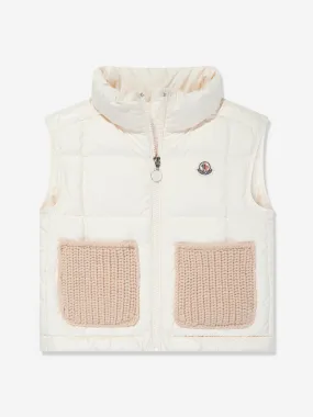 Moncler Enfant Girls Down Padded Rhoda Gilet in Ivory