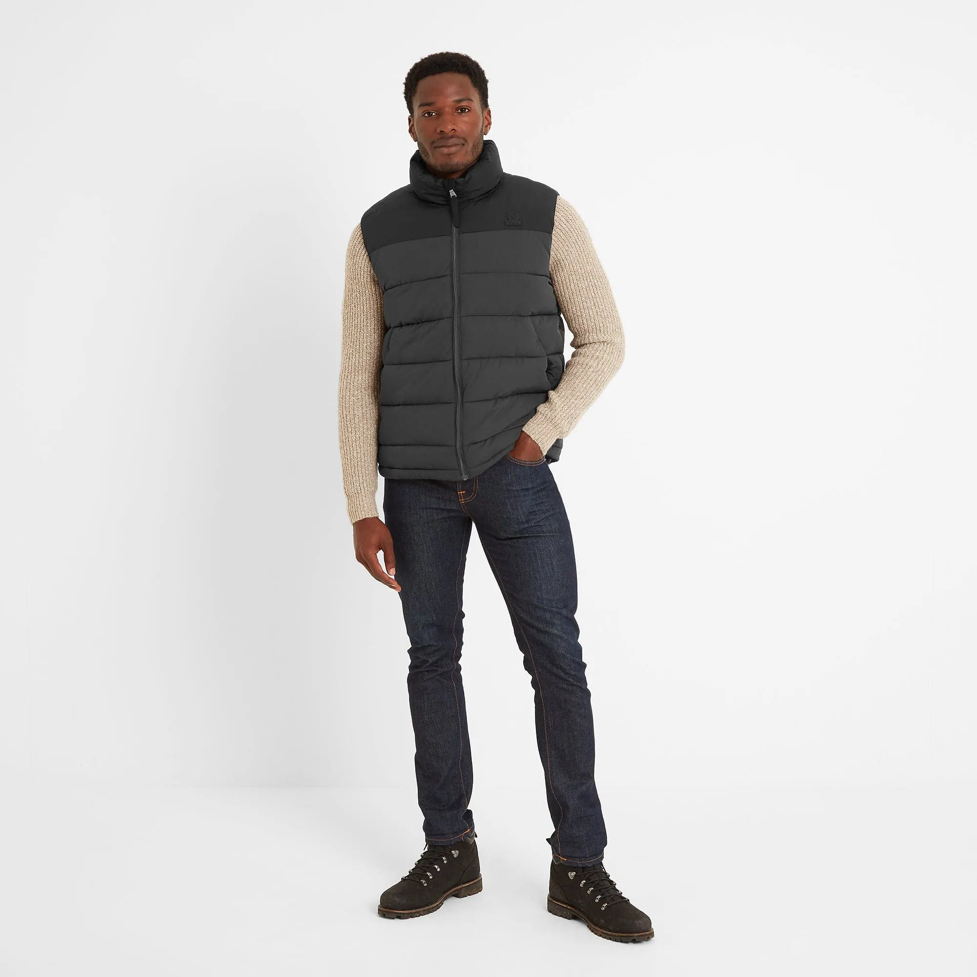 Murton Mens Insulated Padded Gilet - Washed Black/Black