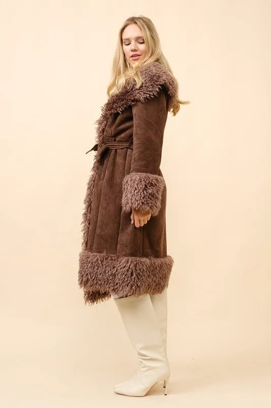 NEW!! Harley Faux Suede & Fur Coat