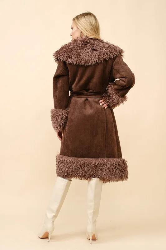 NEW!! Harley Faux Suede & Fur Coat