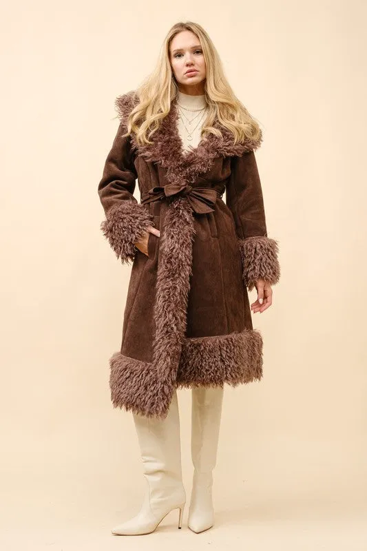 NEW!! Harley Faux Suede & Fur Coat