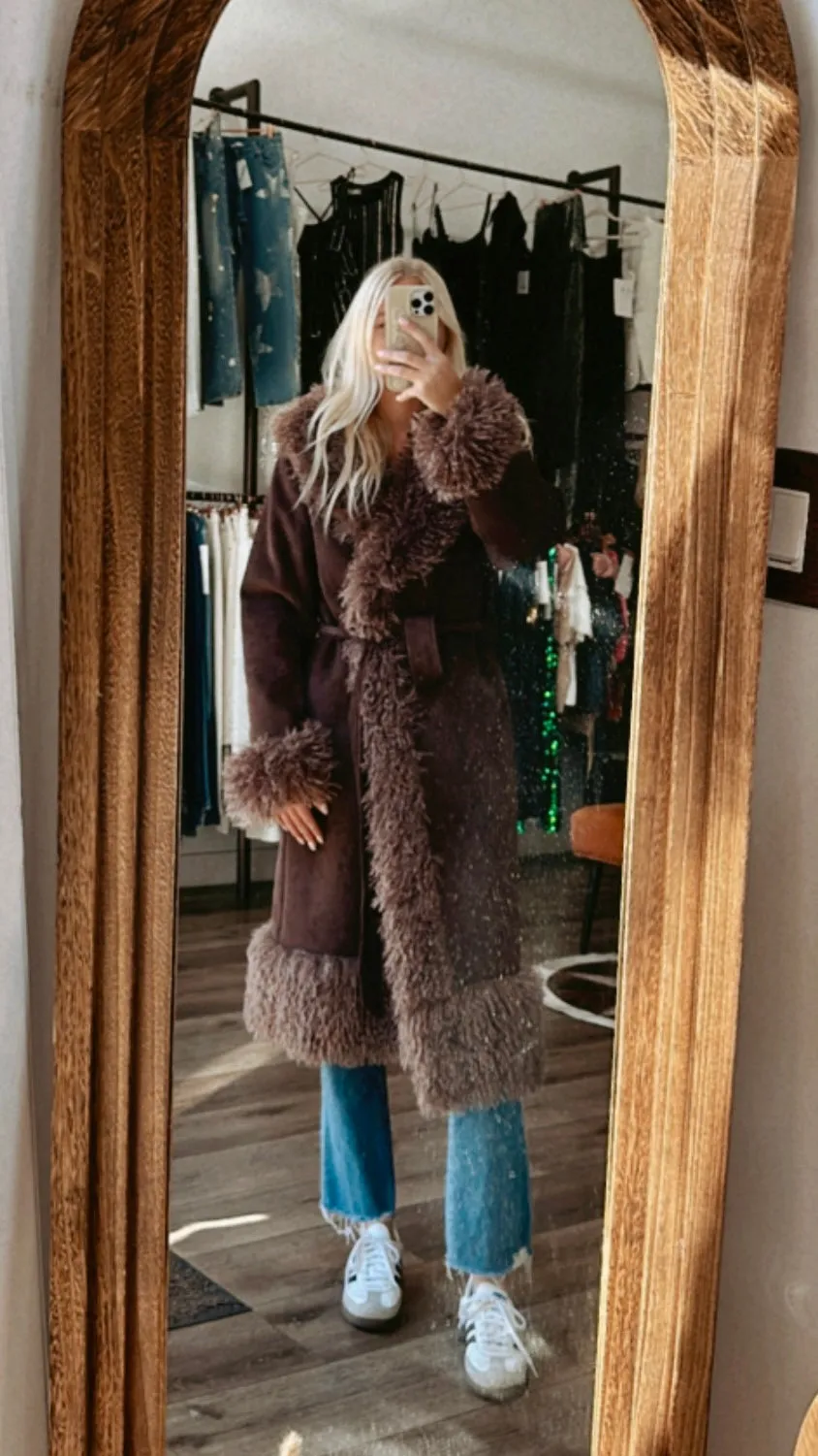 NEW!! Harley Faux Suede & Fur Coat