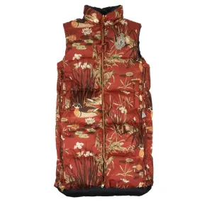 NWT MONCLER Red Long Bird Print Gilet Size 0 $3060