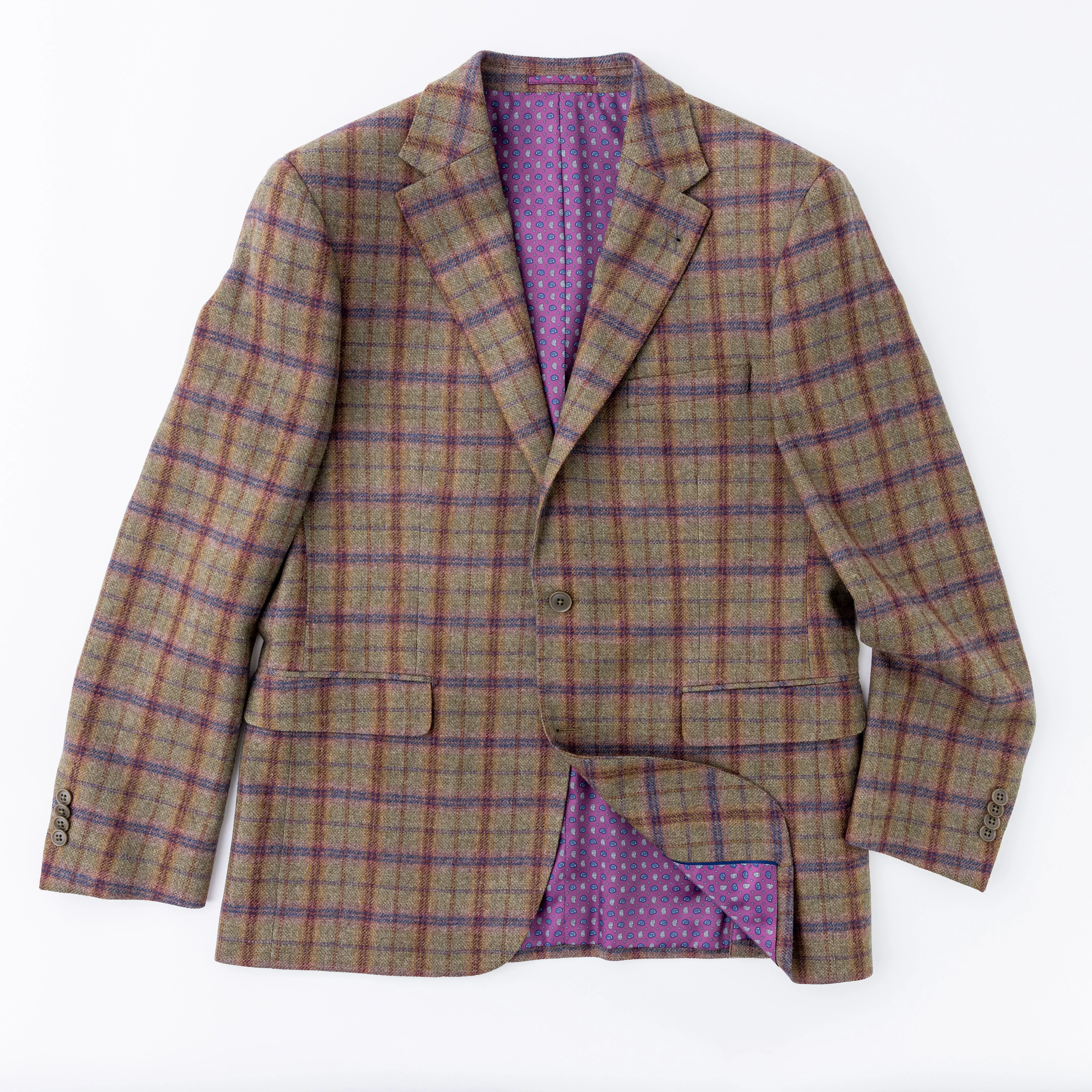 Olive Windowpane Wool Sport Coat