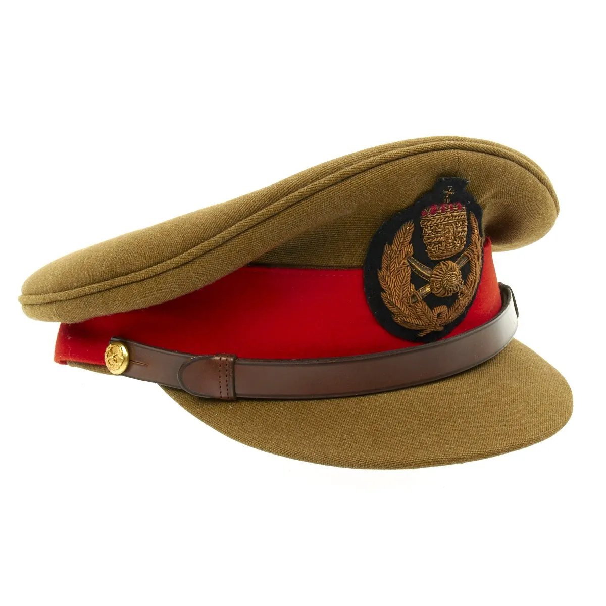 Original British-Made WWII Style Ethiopian General's Dress Visor Cap by Herbert Johnson of London - c.1953-74