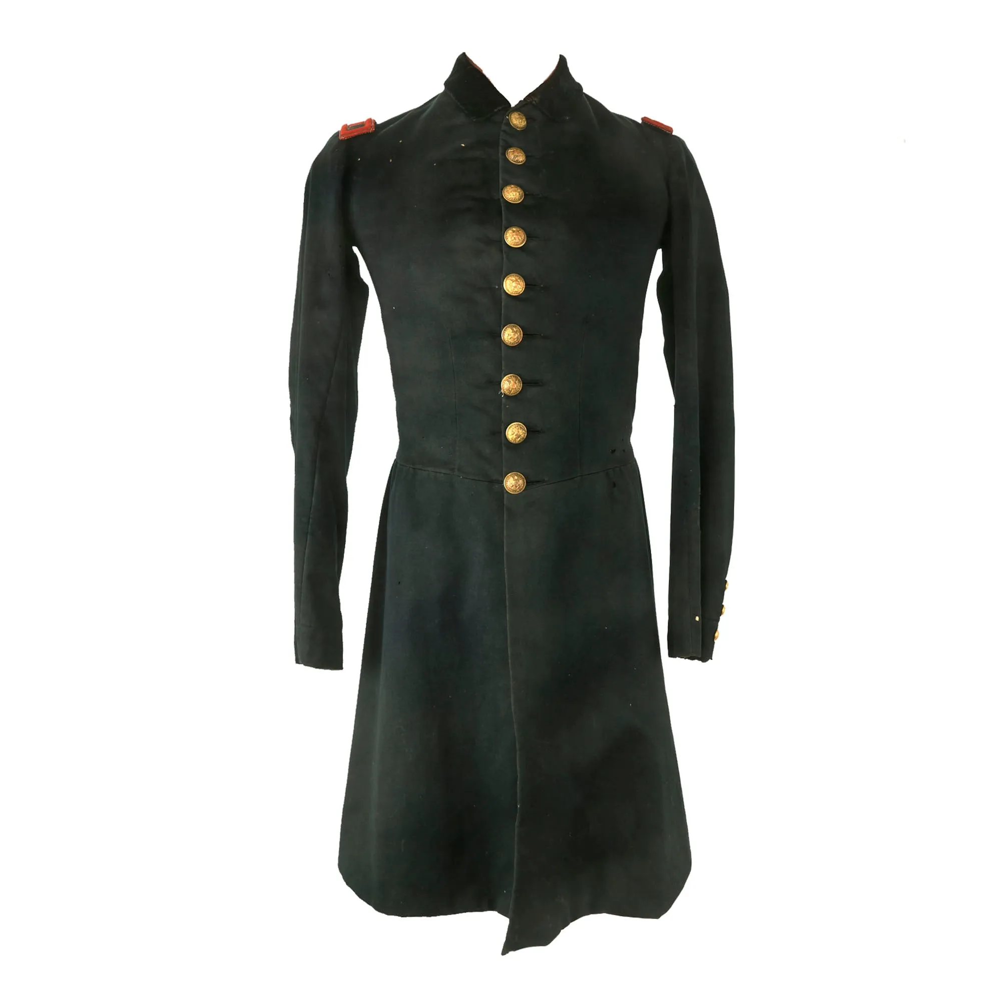 Original U.S. Civil War Rare Artillery Lieutenant Officer’s Single Breasted Frock Coat with Red Lieutenant Shoulder Boards