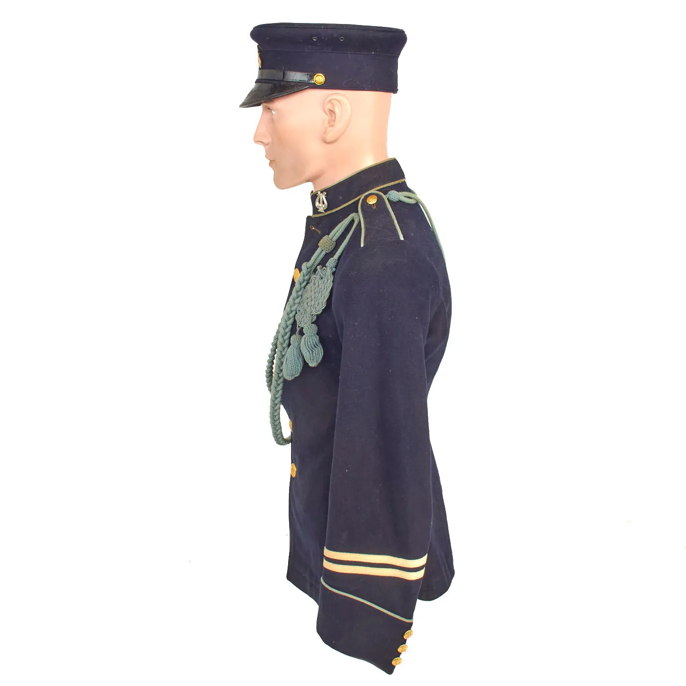 Original U.S. Model 1902 “7th” Infantry Musician Uniform Coat With Cords and M1902 Cap