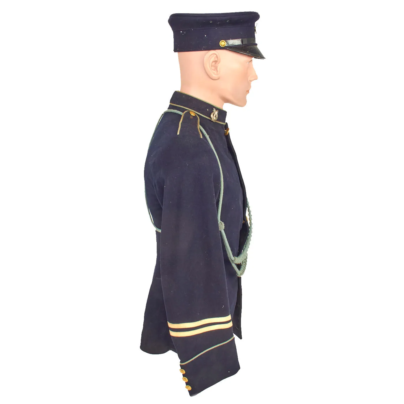 Original U.S. Model 1902 “7th” Infantry Musician Uniform Coat With Cords and M1902 Cap