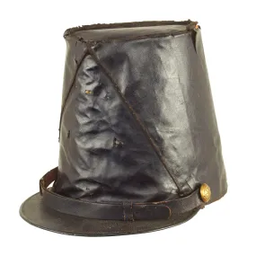 Original U.S. Pre Civil War era Pattern 1851 Type Leather Militia “Albert Cap” Style Shako