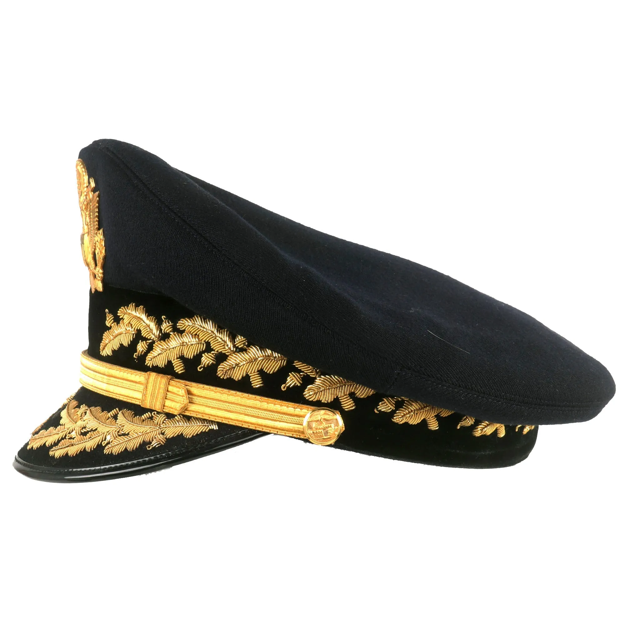 Original U.S. Vietnam War Era General Officer’s Dress Blue Uniform Peaked Visor Cap by Devonshire