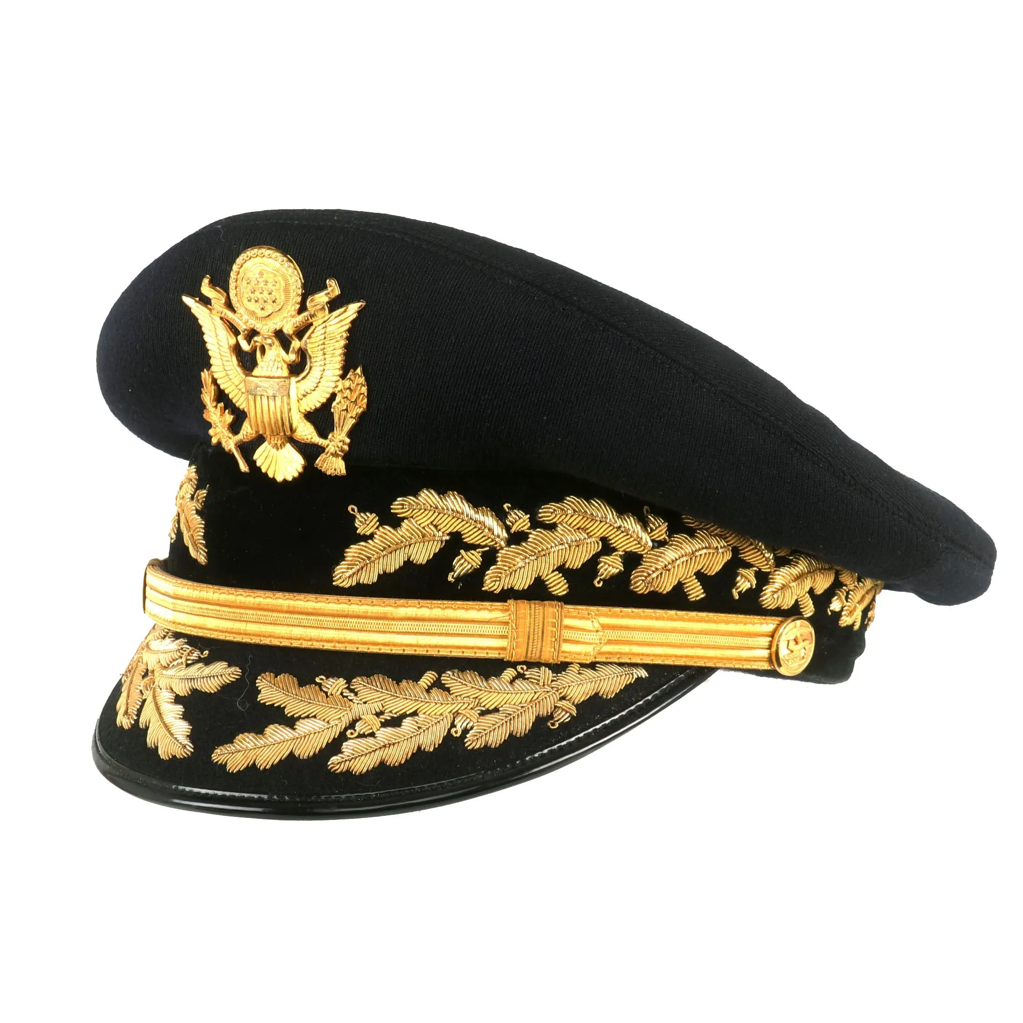 Original U.S. Vietnam War Era General Officer’s Dress Blue Uniform Peaked Visor Cap by Devonshire