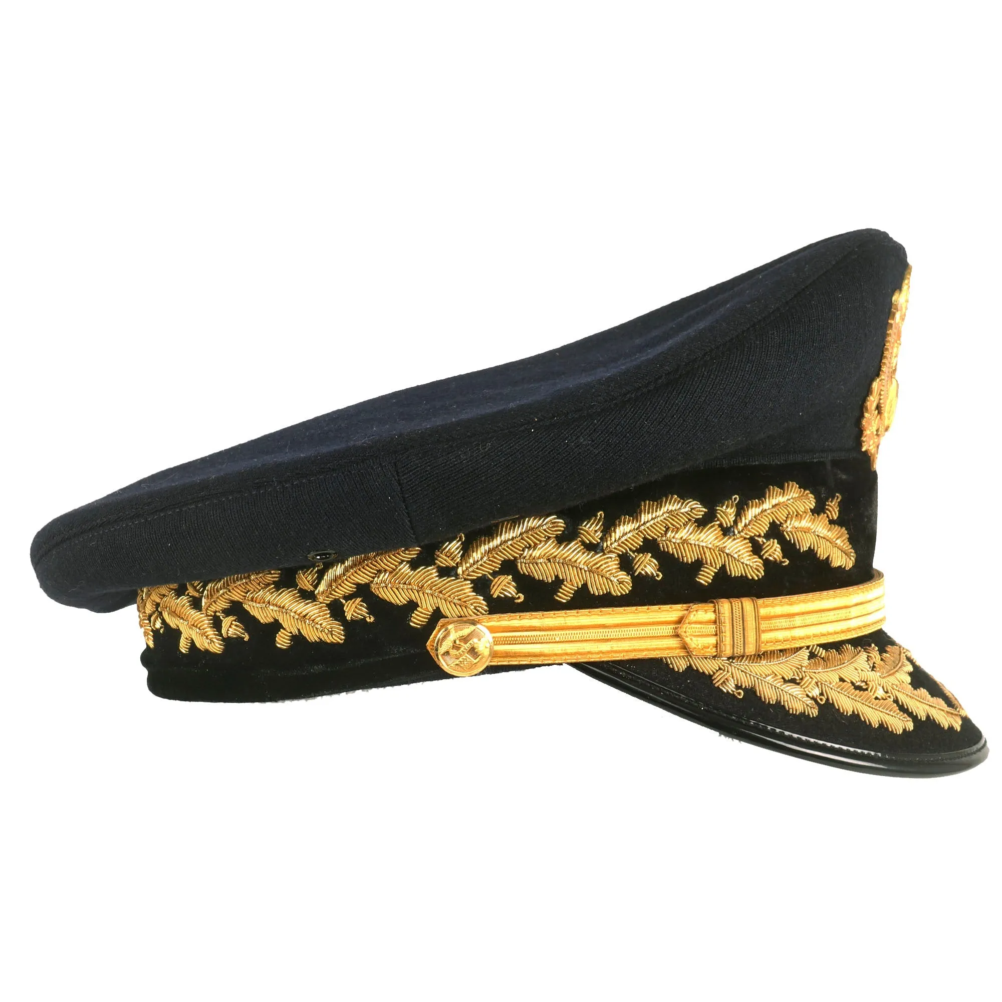 Original U.S. Vietnam War Era General Officer’s Dress Blue Uniform Peaked Visor Cap by Devonshire