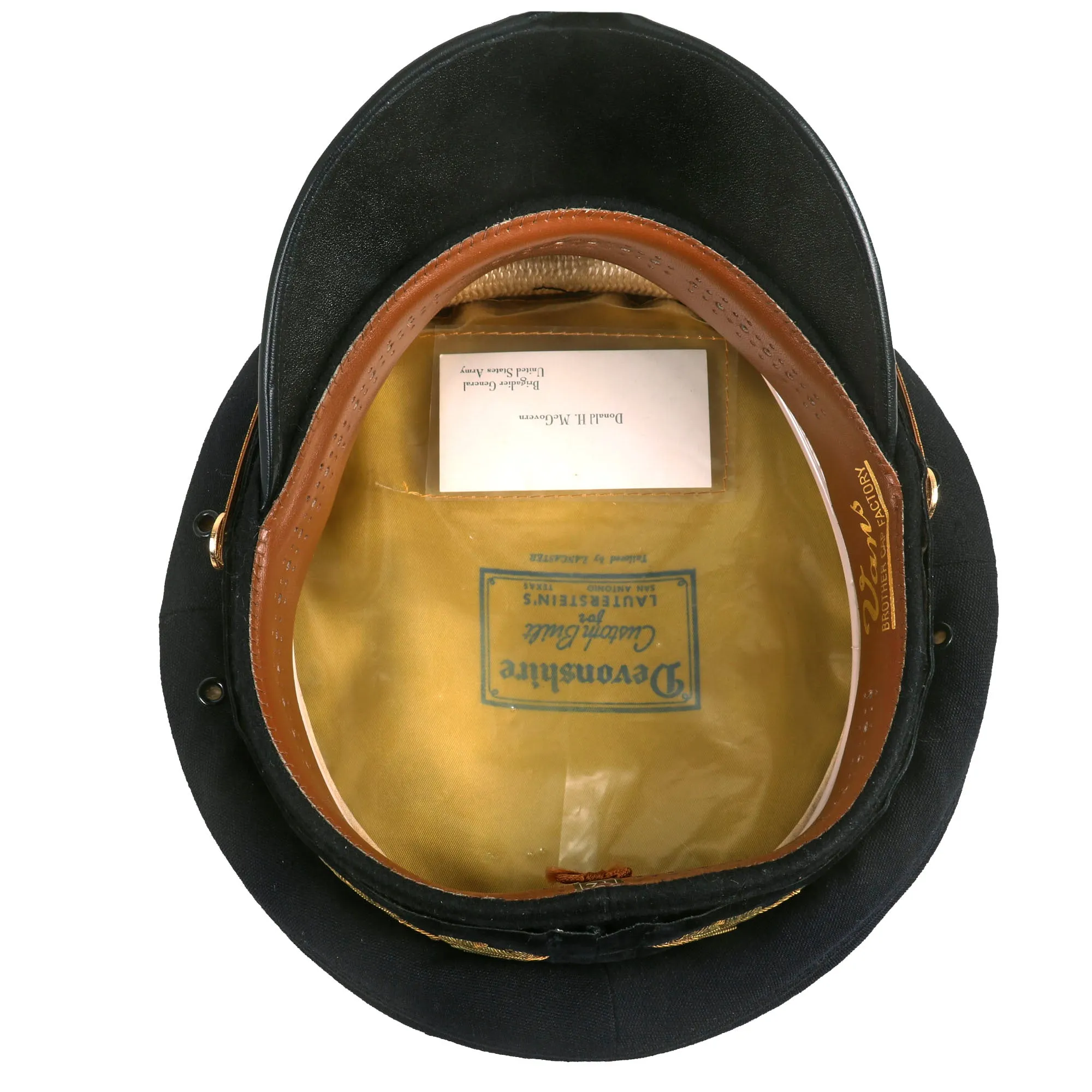 Original U.S. Vietnam War Era Named General Officer’s Dress Blue Uniform Peaked Visor Cap by Devonshire - Brigadier General Donald McGovern, Former Commander 5th Infantry