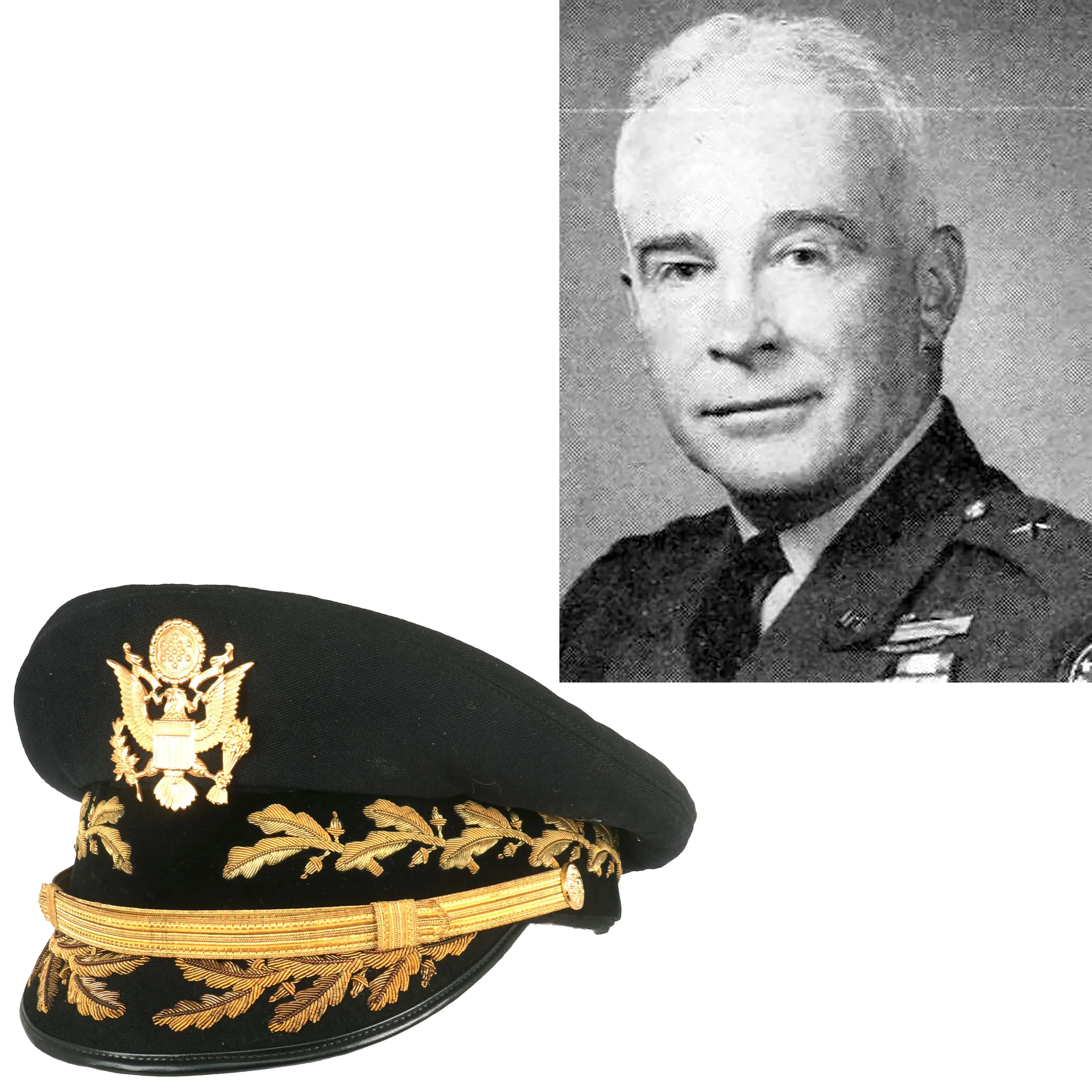 Original U.S. Vietnam War Era Named General Officer’s Dress Blue Uniform Peaked Visor Cap by Devonshire - Brigadier General Donald McGovern, Former Commander 5th Infantry