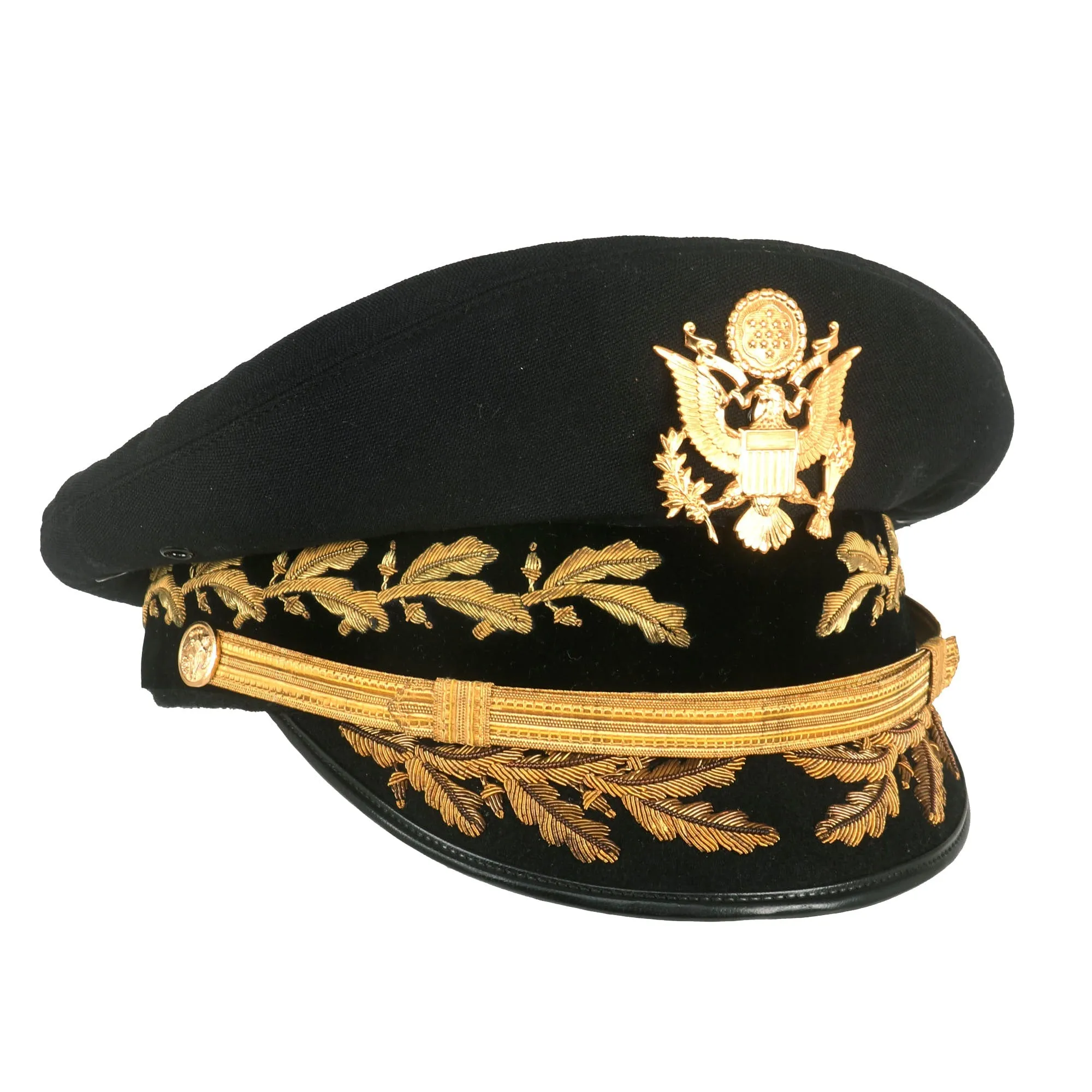 Original U.S. Vietnam War Era Named General Officer’s Dress Blue Uniform Peaked Visor Cap by Devonshire - Brigadier General Donald McGovern, Former Commander 5th Infantry