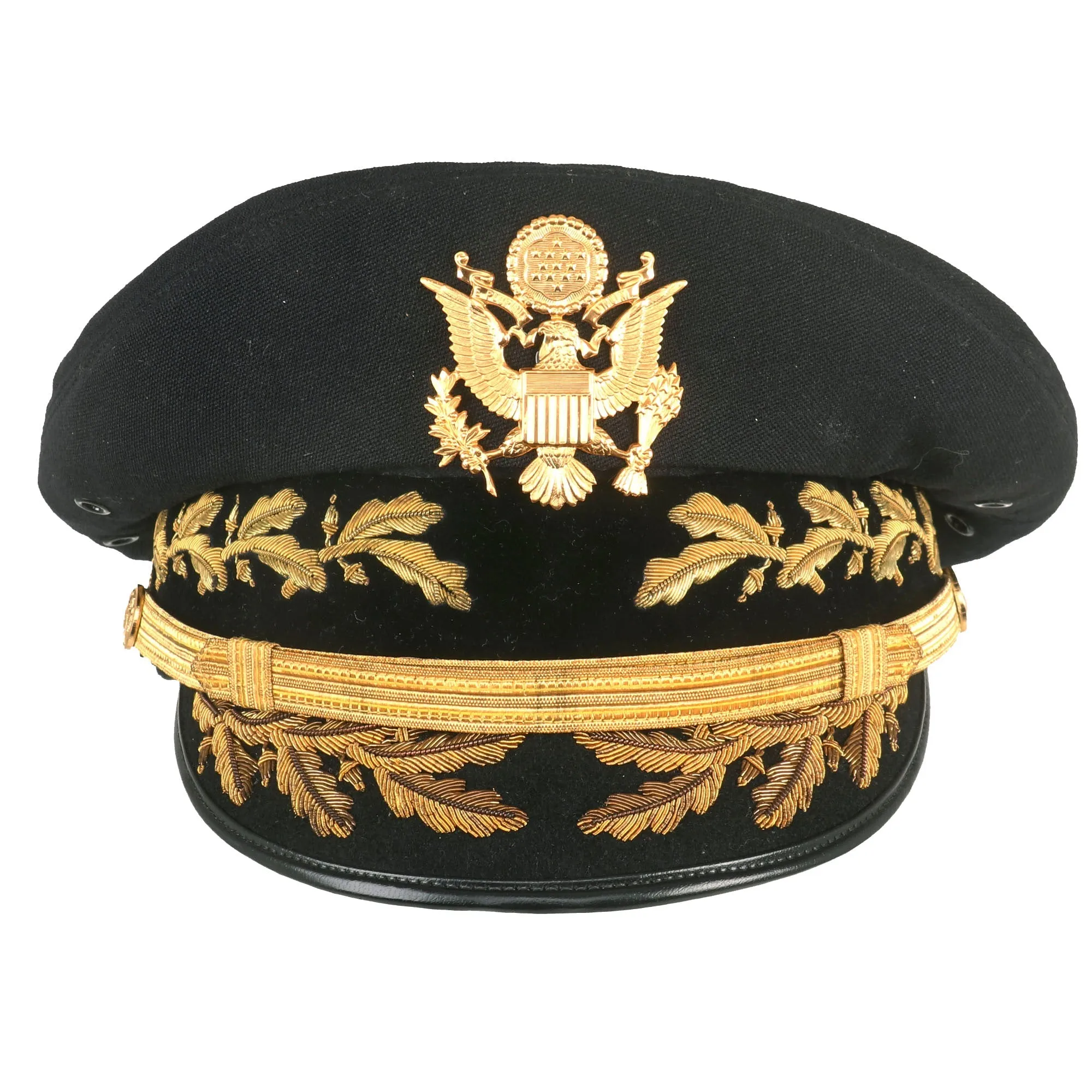 Original U.S. Vietnam War Era Named General Officer’s Dress Blue Uniform Peaked Visor Cap by Devonshire - Brigadier General Donald McGovern, Former Commander 5th Infantry