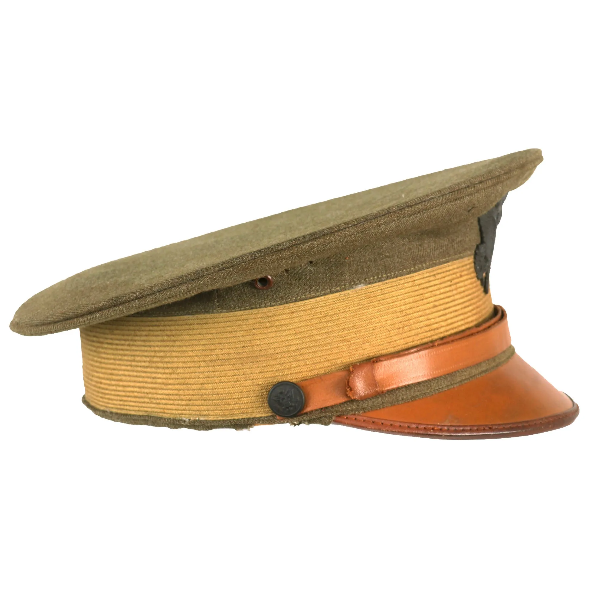 Original U.S. WWI Model 1910 Wool Officer’s Peaked Visor Cap - Approximate Size 6