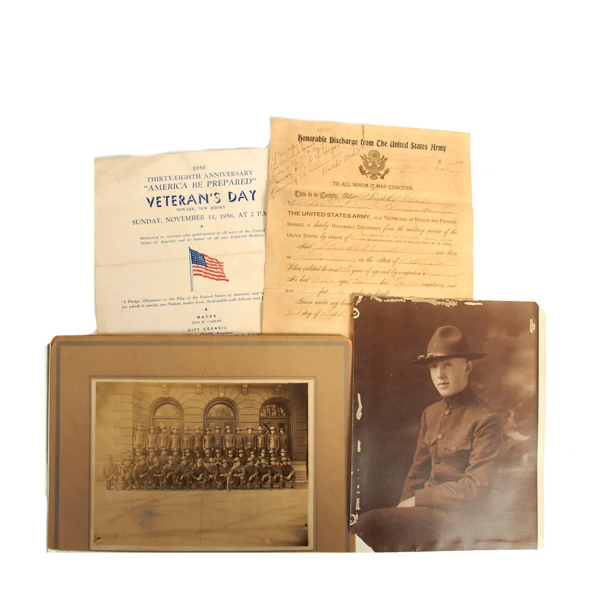 Original U.S WWI Named 80th Infantry Division Grouping For Private First Class Fred Cole - Group Features Painted M1917 Helmet, Gasmask, Uniforms, Records and More